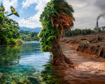 Río dividido entre vida y devastación 